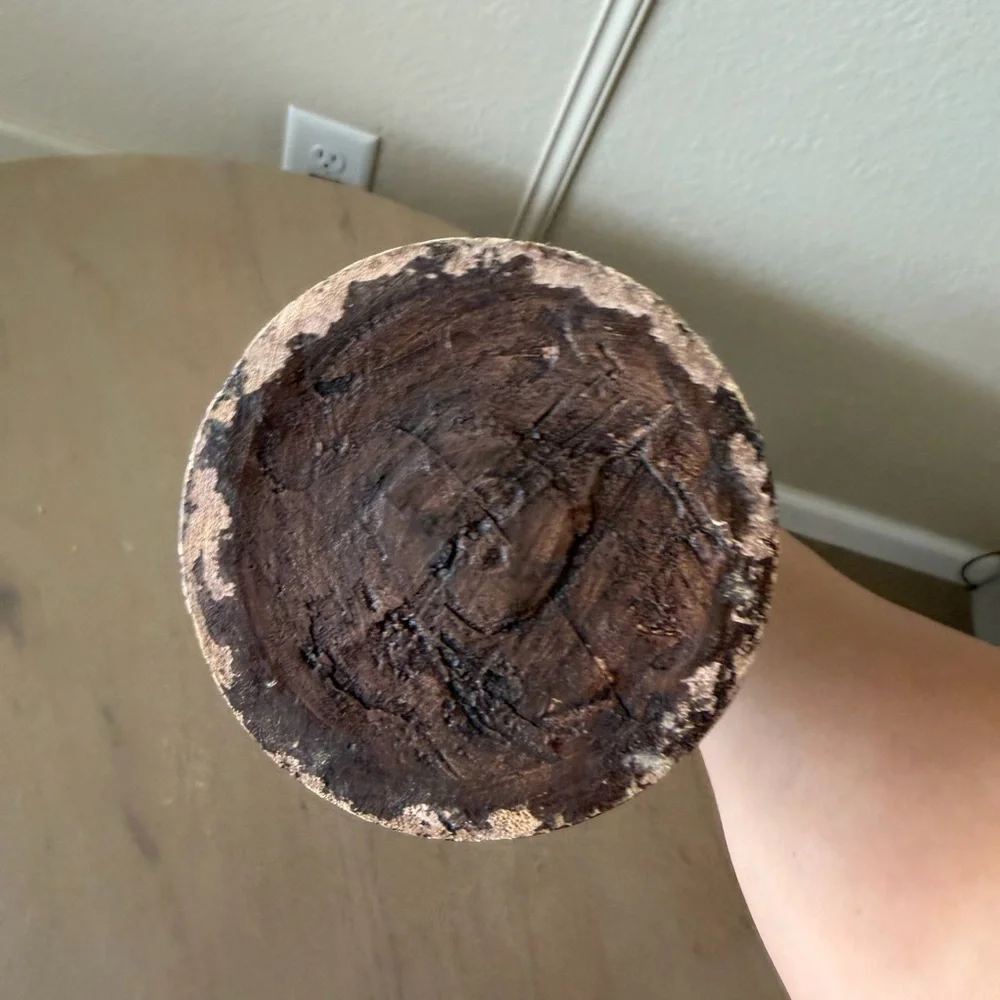 Elegant Brown Wooden Vase‎
